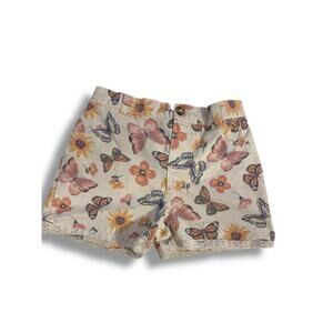 100% cotton Girls Butterfly Floral Shorts Lace Trim Cottagecore Boho Summer Kids